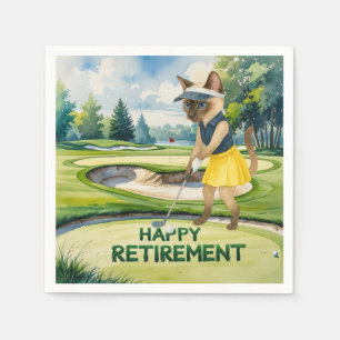 Guardanapo De Papel Aposentação de Golf tematizada para amantes de Cat