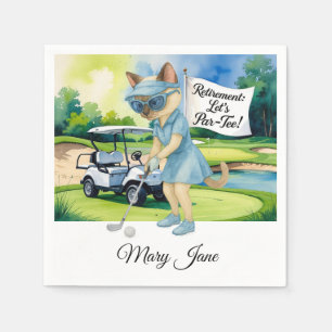 Guardanapo De Papel Aposentação de Golf tematizada para amantes de Cat