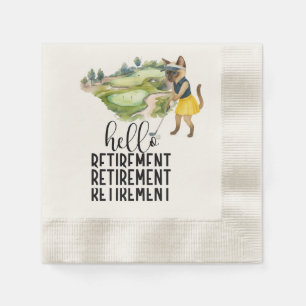 Guardanapo De Papel Aposentação de Golf tematizada para amantes de Cat