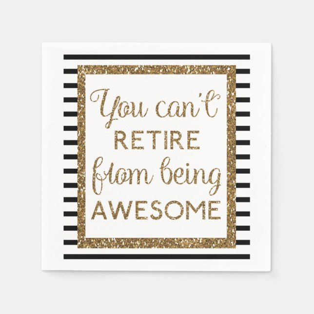 Guardanapo De Papel Aposentação Dourada e preta (Frente)