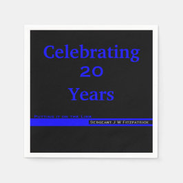 Guardanapo De Papel Aposentação Policial De Linha Azul Fino Com Nome