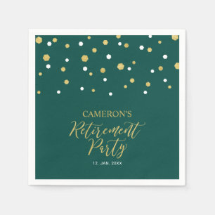 Guardanapo De Papel Aposentadoria Chic com Confetes Verde Esmeralda e