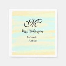 apreciação do professor de aquarela azul simples