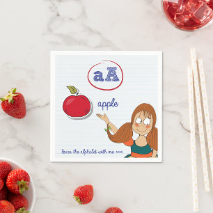 Guardanapo De Papel Aprendendo O Papel Alfabético Napkins