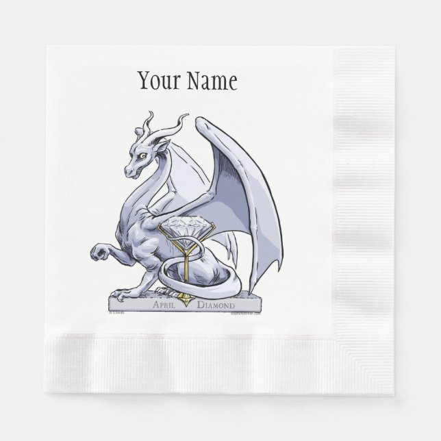 Guardanapo De Papel April Birthstone Dragon: Diamond (Frente)