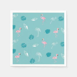 Guardanapo De Papel Aqua Blue Flamingo Paper Napkins