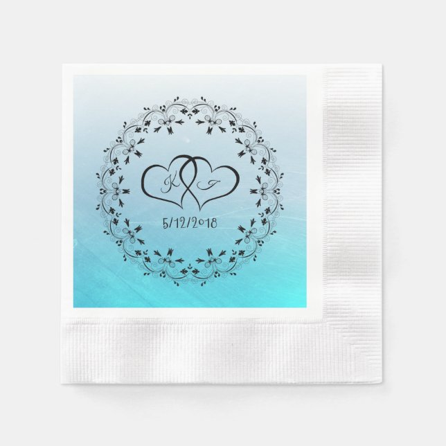 Guardanapo De Papel Aqua Blue Scratches Personalizados (Frente)