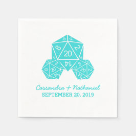 Guardanapo De Papel Aqua D20 Dice Wedding Paper Napkins