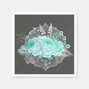 Guardanapo De Papel Aqua Fantasy Floral