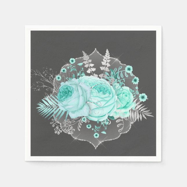 Guardanapo De Papel Aqua Fantasy Floral (Frente)