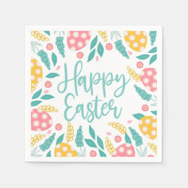 Guardanapo De Papel Aqua Happy Easter Foliage