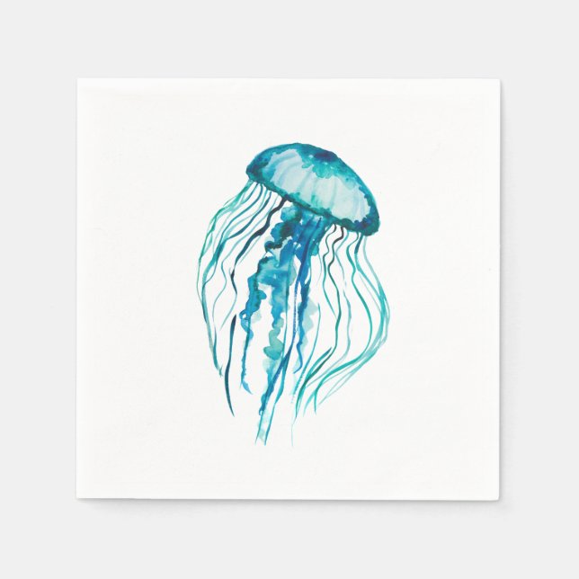 Guardanapo De Papel Aqua Jellyfish design (Frente)