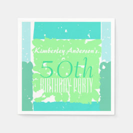Guardanapo De Papel Aqua Mint Green Colors 50º aniversário de guardana