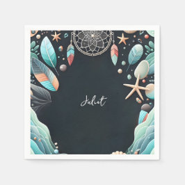 Guardanapo De Papel Aqua Sand Work Stacking Sea Glass Chá de panela