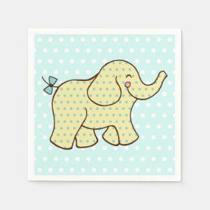 Guardanapo De Papel Aqua Yellow Elephant Napkins