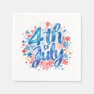 Guardanapo De Papel Aquarela 4 de Julho Patriótica