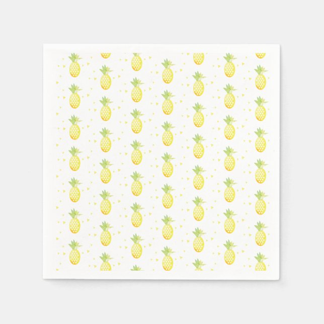 Guardanapo De Papel Aquarela Abacaxi Tropical Geométrico Repetir (Frente)