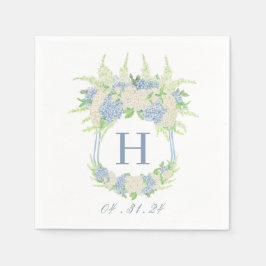 Guardanapo De Papel Aquarela Azul e Branco Hydrangea Crest