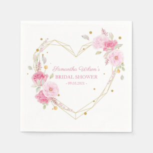 Guardanapo De Papel Aquarela Belo Chá de panela rosa floral