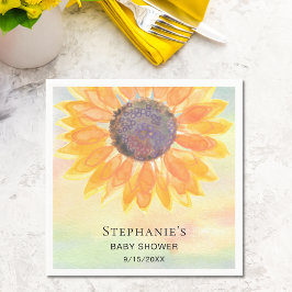 Guardanapo De Papel Aquarela Chá de fraldas girassol