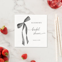 Aquarela Coquete Preta Chuveiro de Noiva com Laço