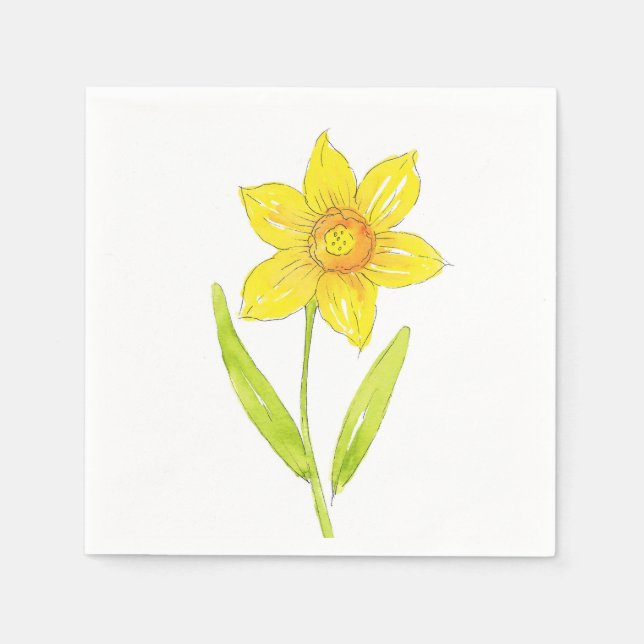 Guardanapo De Papel Aquarela Daffodil 2 (Frente)