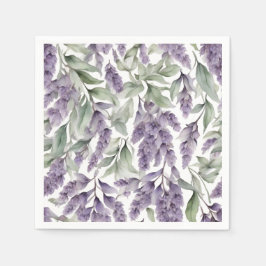 Guardanapo De Papel Aquarela de lilás doce e sálvia