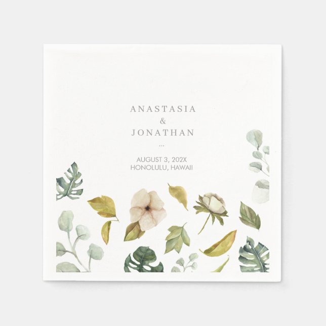 Guardanapo De Papel Aquarela de mistura tropical (Frente)