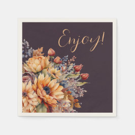 Guardanapo De Papel Aquarela e Flores-Roxo-Aproveitamento-