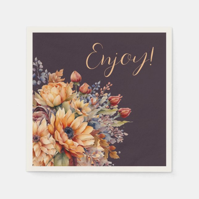 Guardanapo De Papel Aquarela e Flores-Roxo-Aproveitamento- (Frente)