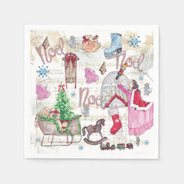 Guardanapo De Papel Aquarela Elegante Fada de Natal