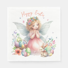 Guardanapo De Papel Aquarela Fada da Primavera de Páscoa