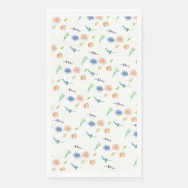 Guardanapo De Papel Aquarela Flores Silvestres Padrão Pintado Pastel  