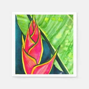 Guardanapo De Papel Aquarela heliconia flor tropical