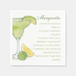 Guardanapo De Papel Aquarela Margarita Cocktail Recebe Aquarela