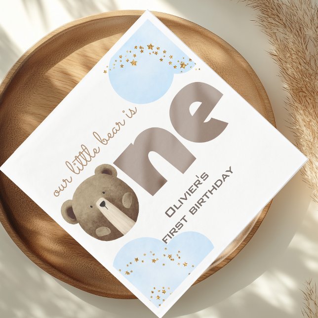 Guardanapo De Papel Aquarela nosso pequeno urso é um aniversário de be (Criador carregado)