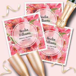 Guardanapo De Papel Aquarela Peônias Rosa Floral