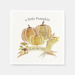 Guardanapo De Papel Aquarela Pumpkin Fall Chá de fraldas Napkins
