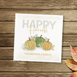 Guardanapo De Papel Aquarela Simples Abóbora De Cabra Feliz Colheita