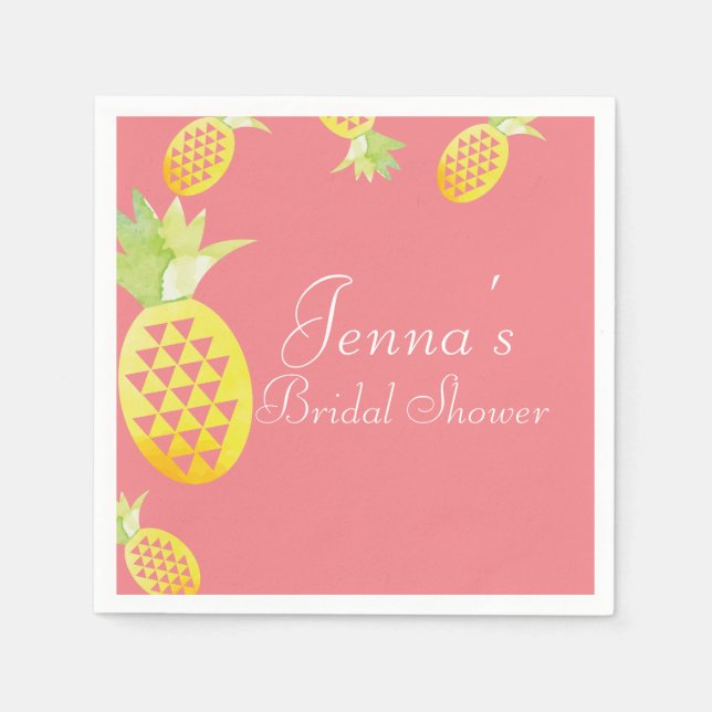 Guardanapo De Papel Aquarela Tropical Multi Geométrica Abacaxi (Frente)