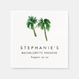 Guardanapo De Papel Aquarela Tropical Palmeira Bachelorette
