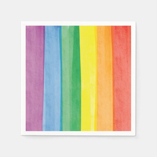 Guardanapo De Papel Aquarelas Arco-íris Orgulho (Frente)