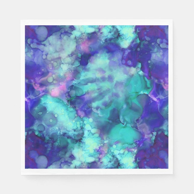 Guardanapo De Papel aquarelas de fantasia azul: (Frente)