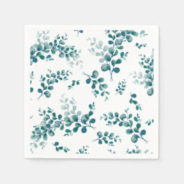 Guardanapo De Papel Aquarelas eucalipto verde