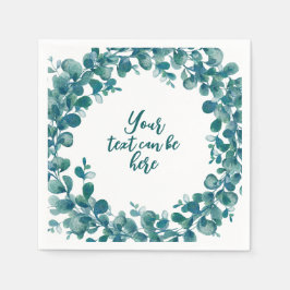 Guardanapo De Papel Aquarelas eucalipto verde