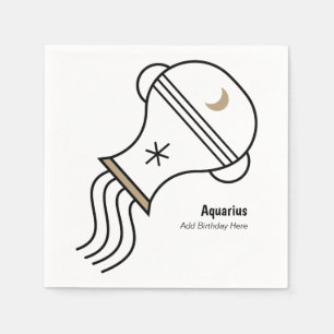 Guardanapo De Papel Aquarius, o portador de água, personalizou o favo