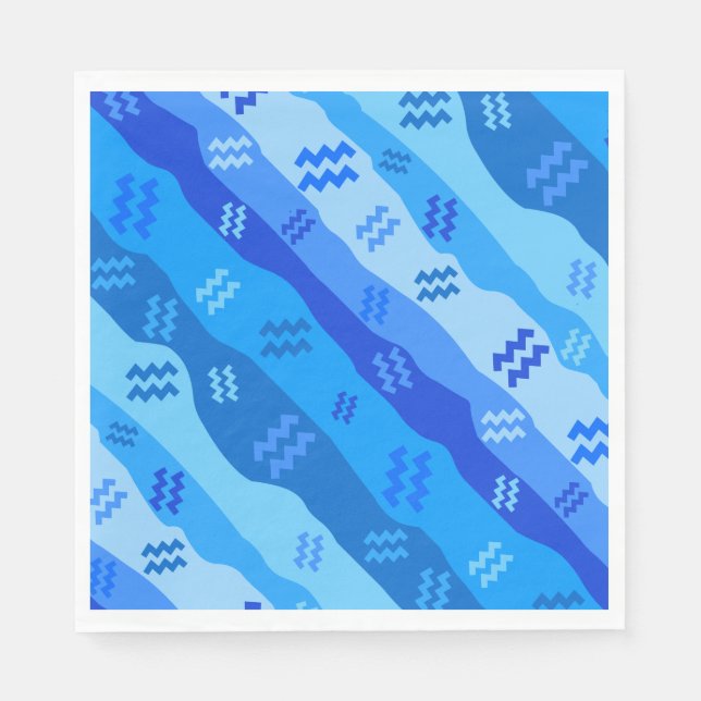 Guardanapo De Papel Aquarius Zodiac Stripes (Frente)