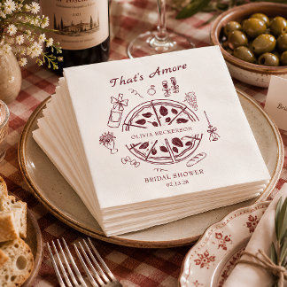 Guardanapo De Papel Aquela é a pizza e vinho italiano da festa de noiv