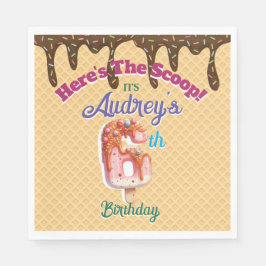 Guardanapo De Papel Aqui está o Convite para Cones de Waffle Scoop