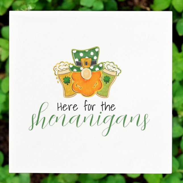 Guardanapo De Papel Aqui para o Shenanigans St Patricks Leprechaun (Criador carregado)